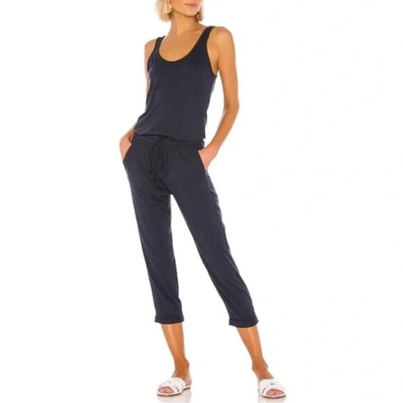 NEW Michael Stars Theo Tank Crop Jumpsuit in Navy Sz. XS - Picture 3 of 8